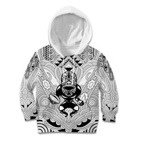2026 Autumn Rugby Nations New Zealand Custom Kid Hoodie White Kowhaiwhai Maori Tribal Taniko Motif
