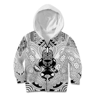 2026 Autumn Rugby Nations New Zealand Custom Kid Hoodie White Kowhaiwhai Maori Tribal Taniko Motif