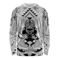 2026 Autumn Rugby Nations New Zealand Custom Long Sleeve Shirt White Kowhaiwhai Maori Tribal Taniko Motif