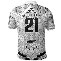 2026 Autumn Rugby Nations New Zealand Custom Polo Shirt White Kowhaiwhai Maori Tribal Taniko Motif