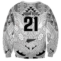 2026 Autumn Rugby Nations New Zealand Custom Sweatshirt White Kowhaiwhai Maori Tribal Taniko Motif