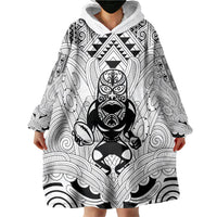 2026 Autumn Rugby Nations New Zealand Custom Wearable Blanket Hoodie White Kowhaiwhai Maori Tribal Taniko Motif