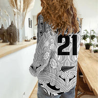 2026 Autumn Rugby Nations New Zealand Custom Women Casual Shirt White Kowhaiwhai Maori Tribal Taniko Motif