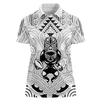 2026 Autumn Rugby Nations New Zealand Custom Women Polo Shirt White Kowhaiwhai Maori Tribal Taniko Motif