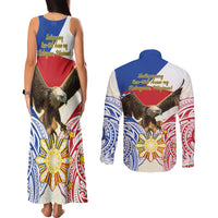 Philippines Independence Day Couples Matching Tank Maxi Dress and Long Sleeve Button Shirt Pilipinas Eagle 126th Anniversary