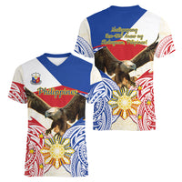 Philippines Independence Day Women V-Neck T-Shirt Pilipinas Eagle 126th Anniversary