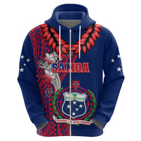Polynesian Pride Samoa Hoodie Ula Fala Mix Samoan Tribal Blue Version LT14 - Polynesian Pride