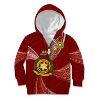 Personalised Tonga Vavau High School Kid Hoodie Class Of Year Tongan Ngatu Pattern LT14 Zip Hoodie Maroon - Polynesian Pride