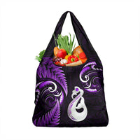 Purple New Zealand Grocery Bag Aotearoa Silver Fern With Manaia Maori