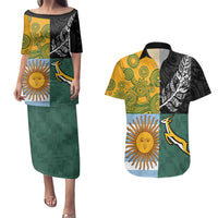 Personalised Rugby 2025 Championship Couples Matching Puletasi and Hawaiian Shirt Combination of Southern Hemisphere Countries - Polynesian Pride