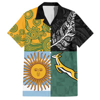Personalised Rugby 2025 Championship Family Matching Off Shoulder Maxi Dress and Hawaiian Shirt Combination of Southern Hemisphere Countries - Polynesian Pride
