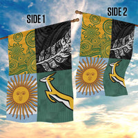 Rugby 2025 Championship Garden Flag Combination of Southern Hemisphere Countries - Polynesian Pride