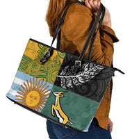 Rugby 2025 Championship Leather Tote Bag Combination of Southern Hemisphere Countries - Polynesian Pride