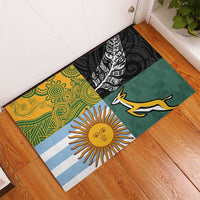 Rugby 2025 Championship Rubber Doormat Combination of Southern Hemisphere Countries - Polynesian Pride