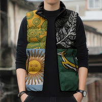Personalised Rugby 2025 Championship Sleeveless Puffer Jacket Combination of Southern Hemisphere Countries - Polynesian Pride