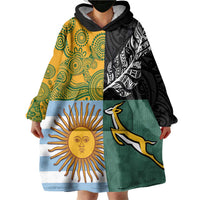 Personalised Rugby 2025 Championship Wearable Blanket Hoodie Combination of Southern Hemisphere Countries - Polynesian Pride