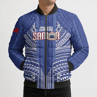 Custom Manu Samoa Rugby 2026 Bomber Puffer Jacket Samoan Pattern