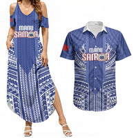 Custom Manu Samoa Rugby 2026 Couples Matching Summer Maxi Dress and Hawaiian Shirt Samoan Pattern