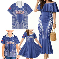 Custom Manu Samoa Rugby 2026 Family Matching Mermaid Dress and Hawaiian Shirt Samoan Pattern