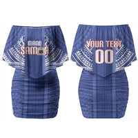 Custom Manu Samoa Rugby 2026 Family Matching Off Shoulder Short Dress and Hawaiian Shirt Samoan Pattern