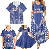 Custom Manu Samoa Rugby 2026 Family Matching Summer Maxi Dress and Hawaiian Shirt Samoan Pattern LT14 - Polynesian Pride