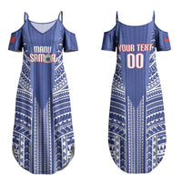 Custom Manu Samoa Rugby 2026 Family Matching Summer Maxi Dress and Hawaiian Shirt Samoan Pattern