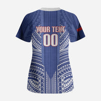 Custom Manu Samoa Rugby 2026 Scrub Top Samoan Pattern