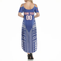 Custom Manu Samoa Rugby 2026 Summer Maxi Dress Samoan Pattern