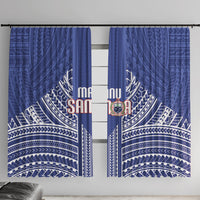 Manu Samoa Rugby 2026 Window Curtain Samoan Pattern