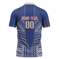 Custom Manu Samoa Rugby 2026 Zipper Polo Shirt Samoan Pattern