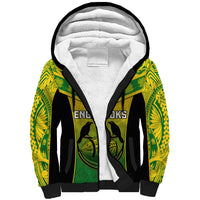 Papua New Guinea Rugby Sherpa Hoodie Enga Mioks PNG Polynesian Pattern LT14 Unisex Green - Polynesian Pride