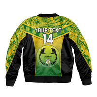 Custom Papua New Guinea Rugby Sleeve Zip Bomber Jacket Enga Mioks PNG Polynesian Pattern LT14 - Polynesian Pride