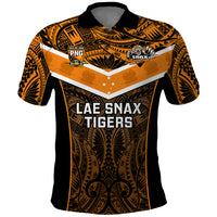 Papua New Guinea Rugby Polo Shirt Lae Snax Tigers PNG Polynesian Pattern LT14 Orange - Polynesian Pride