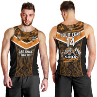 Custom Papua New Guinea Rugby Men Tank Top Lae Snax Tigers PNG Polynesian Pattern LT14 - Polynesian Pride