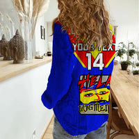 Custom Papua New Guinea Rugby Women Casual Shirt Hela Wigmen PNG Polynesian Pattern LT14 - Polynesian Pride