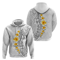 White Tropical Plumeria With Galaxy Polynesian Art Zip Hoodie LT14 - Polynesian Pride