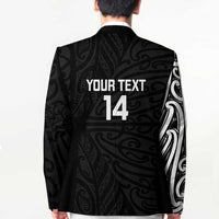 New Zealand Silver Fern Rugby Custom Blazer Maori Koru Go Black Fern - Polynesian Pride