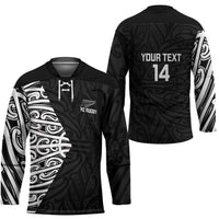 New Zealand Silver Fern Rugby Custom Hockey Jersey Maori Koru Go Black Fern - Polynesian Pride