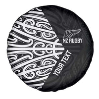 New Zealand Silver Fern Rugby Custom Spare Tire Cover Maori Koru Go Black Fern - Polynesian Pride