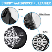 New Zealand Silver Fern Rugby Custom Spare Tire Cover Maori Koru Go Black Fern - Polynesian Pride