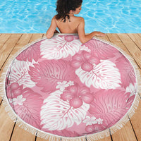 Pink Aloha Hawaii Beach Blanket Monstera Hibiscus Plumeria Seamless Vibes - Polynesian Pride