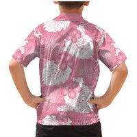 Pink Aloha Hawaii Family Matching Mermaid Dress and Hawaiian Shirt Monstera Hibiscus Plumeria Seamless Vibes - Polynesian Pride