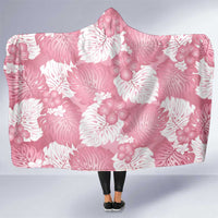 Pink Aloha Hawaii Hooded Blanket Monstera Hibiscus Plumeria Seamless Vibes LT14 One Size Pink - Polynesian Pride