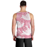 Pink Aloha Hawaii Men Tank Top Monstera Hibiscus Plumeria Seamless Vibes LT14 - Polynesian Pride