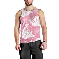 Pink Aloha Hawaii Men Tank Top Monstera Hibiscus Plumeria Seamless Vibes LT14 - Polynesian Pride