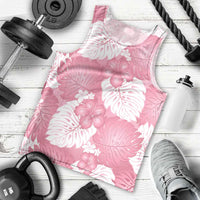 Pink Aloha Hawaii Men Tank Top Monstera Hibiscus Plumeria Seamless Vibes LT14 - Polynesian Pride