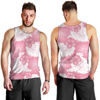Pink Aloha Hawaii Men Tank Top Monstera Hibiscus Plumeria Seamless Vibes LT14 - Polynesian Pride