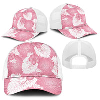 Pink Aloha Hawaii Mesh Trucker Cap Monstera Hibiscus Plumeria Seamless Vibes LT14 - Polynesian Pride