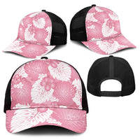 Pink Aloha Hawaii Mesh Trucker Cap Monstera Hibiscus Plumeria Seamless Vibes LT14 - Polynesian Pride