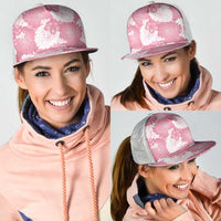 Pink Aloha Hawaii Mesh Trucker Cap Monstera Hibiscus Plumeria Seamless Vibes LT14 - Polynesian Pride